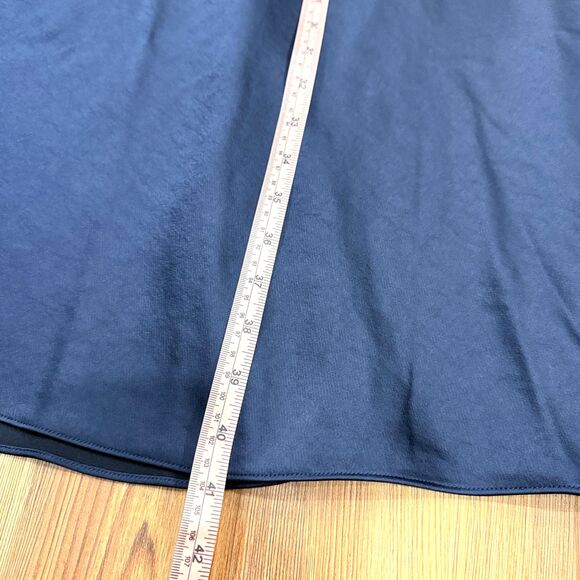 Ted Baker NWT KEOMI Navy Waterfall Ruffle Satin Bias-Cut Midi Dress Size 2 - Picture 10 of 13